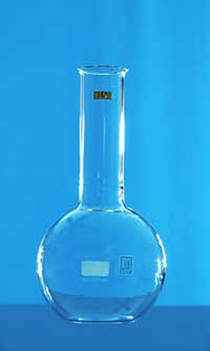Flasks, flat bottom and long narrow neck